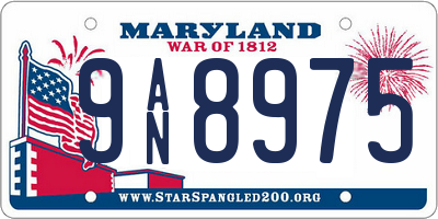 MD license plate 9AN8975