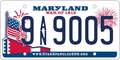 MD license plate 9AN9005