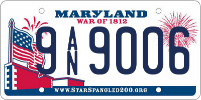 MD license plate 9AN9006
