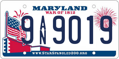 MD license plate 9AN9019