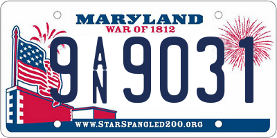 MD license plate 9AN9031