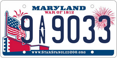 MD license plate 9AN9033