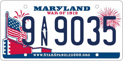 MD license plate 9AN9035
