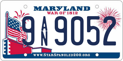 MD license plate 9AN9052