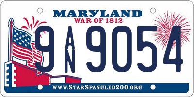 MD license plate 9AN9054