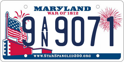 MD license plate 9AN9071