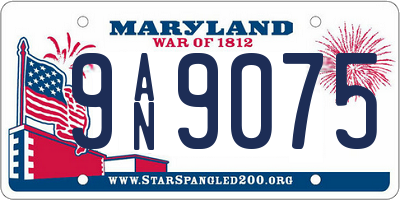 MD license plate 9AN9075