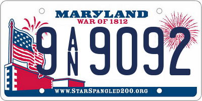 MD license plate 9AN9092