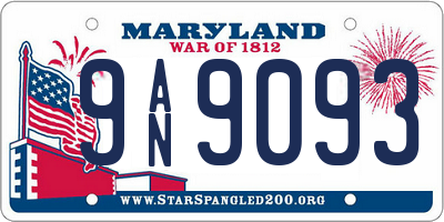 MD license plate 9AN9093