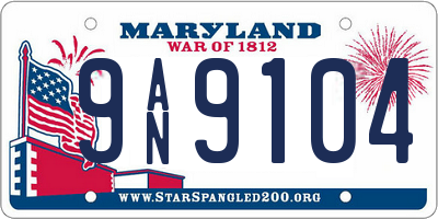 MD license plate 9AN9104