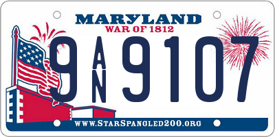 MD license plate 9AN9107