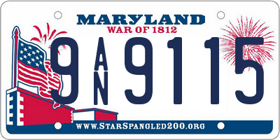 MD license plate 9AN9115