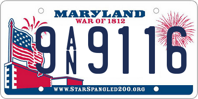 MD license plate 9AN9116
