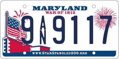 MD license plate 9AN9117