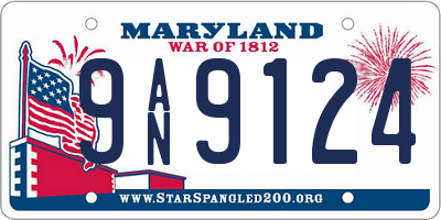 MD license plate 9AN9124