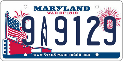 MD license plate 9AN9129