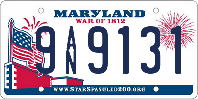 MD license plate 9AN9131