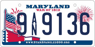 MD license plate 9AN9136