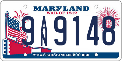 MD license plate 9AN9148