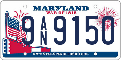 MD license plate 9AN9150