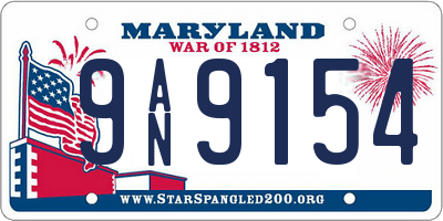 MD license plate 9AN9154