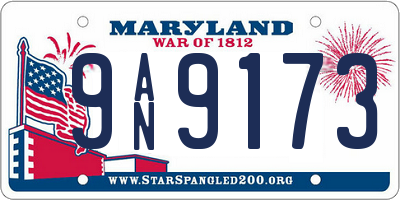 MD license plate 9AN9173