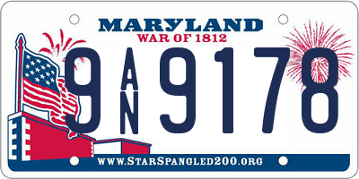 MD license plate 9AN9178