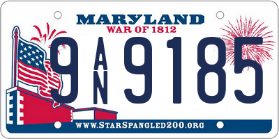 MD license plate 9AN9185
