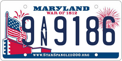 MD license plate 9AN9186