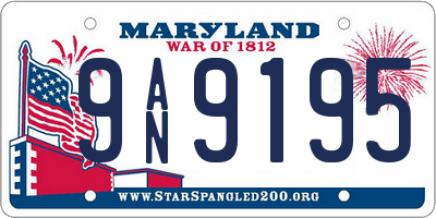 MD license plate 9AN9195
