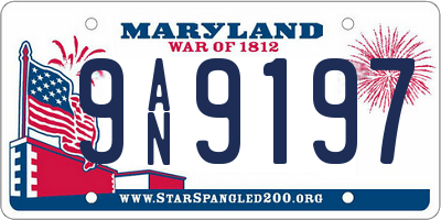 MD license plate 9AN9197