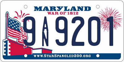 MD license plate 9AN9201