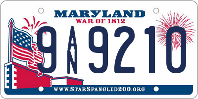 MD license plate 9AN9210