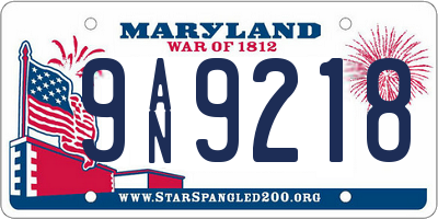 MD license plate 9AN9218