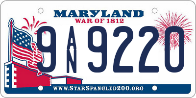 MD license plate 9AN9220