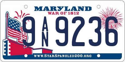 MD license plate 9AN9236