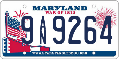 MD license plate 9AN9264