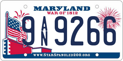 MD license plate 9AN9266