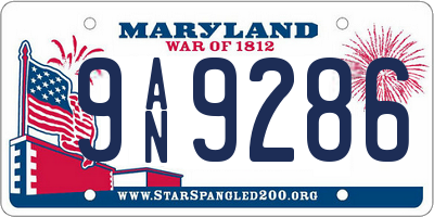 MD license plate 9AN9286