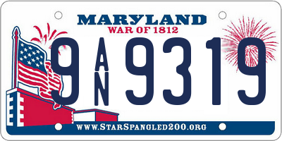 MD license plate 9AN9319