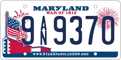 MD license plate 9AN9370
