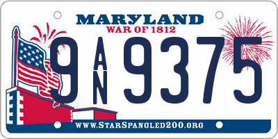 MD license plate 9AN9375