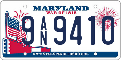 MD license plate 9AN9410