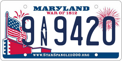 MD license plate 9AN9420