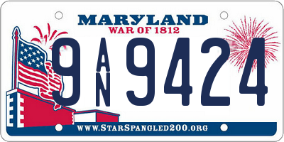 MD license plate 9AN9424