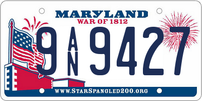 MD license plate 9AN9427