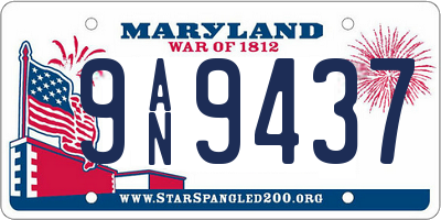 MD license plate 9AN9437