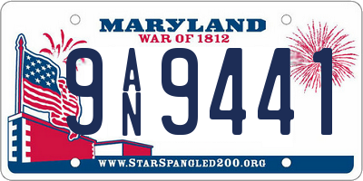 MD license plate 9AN9441