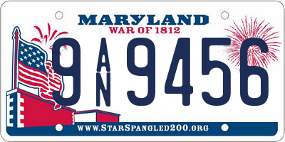MD license plate 9AN9456