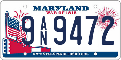 MD license plate 9AN9472